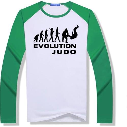 Men tee shirt new arrived mens Evolution Of Judo T Shirt men raglan Long Sleeve hip hop cool t-shirt t-shirt