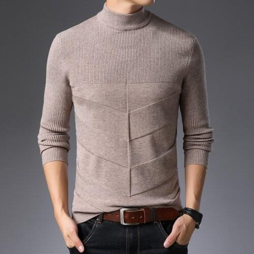 Men Thick Sweater Pullovers Winter Male Casual High Collar Sweater Long Sleeve Slim Warm Sweater Free Shipping