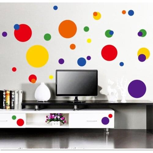 Wall Sticker Removable Colorful Polka Dots Circle Bubble Wall Sticker for Kids Baby Room Bedroom Ceiling Creative DIY Home Decor