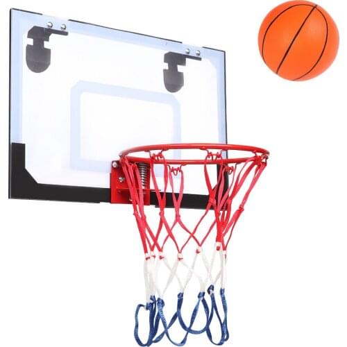 New Kid Wall Mount Clear Basketball Backboard with Basketball & Pump Maximum Applicable Ball Diameter 5"