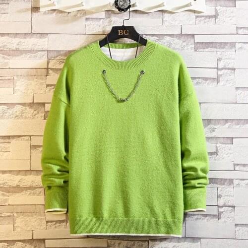 2021 Autumn Winter New Loose Plus Size Lazy Style Simple Pure Color Hedging Knitted Loose Stretch Men Sweater Tide Free Shipping