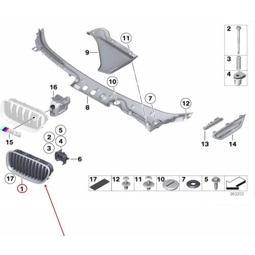 Front net Intake grille Suitable for 5 Series 523b mw525Li 2013-2017 Front bumper Decorative grille Front bumper ventilation net