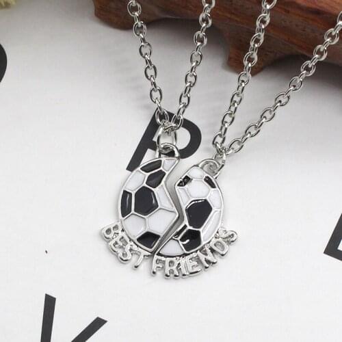 Fashion Latest Friends Series Football Pendant Necklace Friendship Stitching Pendants Unisex Selected Holiday Gift Direct Sales