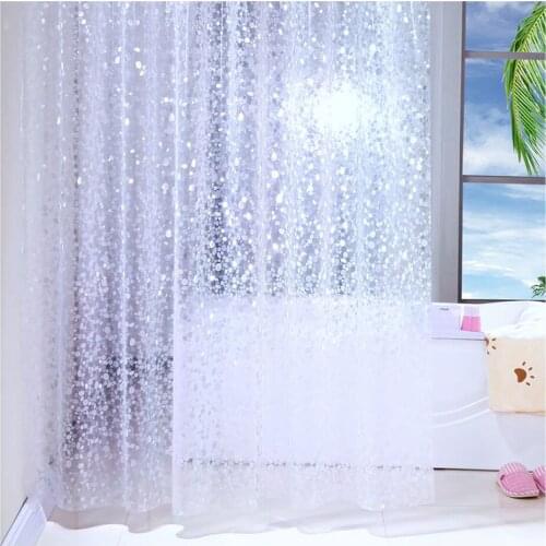 Semi-transparent Waterproof Shower Curtain Cobblestone Pattern Shower Curtains For Bathroom Mildew Proof