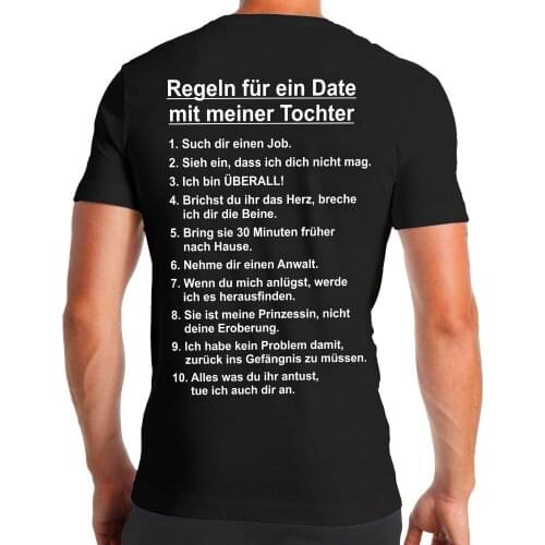 Regeln fur ein Date mit meiner Tochter T Shirt men funny gift casual tee USA size