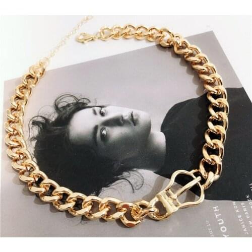 Rongho 2019 New Women Metal Watch choker necklaces Punk jewelry Gold Chain pendant necklace Vintage colliers female bijoux