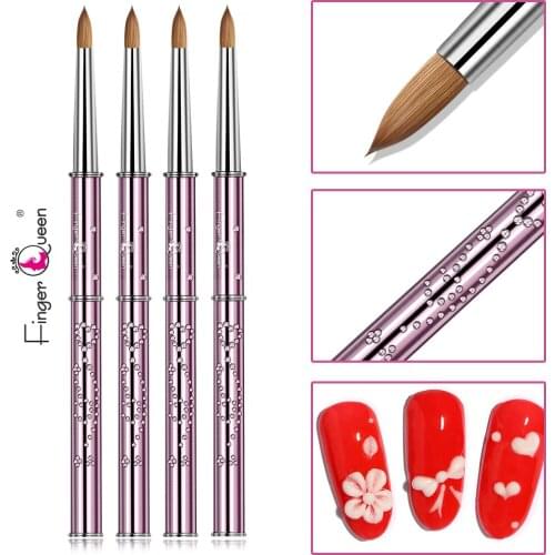 Pink Diamond New nail Art Brush Kolinsky Painting Brush UV Gel Engraving Brush Stroke Nail Design Tool