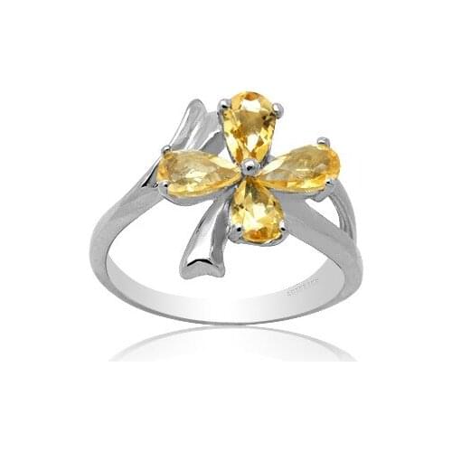 CoLife Jewelry VVS Grade Crystal Silver Ring 3mm*5mm Natural Citrine Ring 925 Sterling Silver Citrine Jewelry