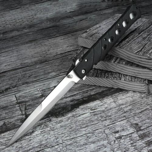 Folding Blade Knife High Hardness Outdoor Survival Self-defense Knife Rubber Handle Field Hunting Pocket Knives for Hiking