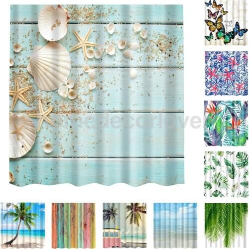 Modern Novelty Bathroom Shower Curtain with 12 Hooks Decor 180cm x 180cm 10 Designs
