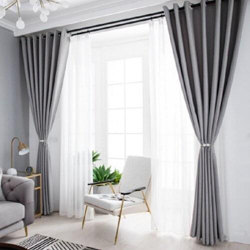 Modern Curtains for Living Dining Room Bedroom Simple Athens Mesh Solid Color Fabric Curtains Finished Product Customization