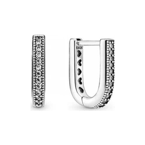 U Shaped Hoop Earrings Sterling Silver 925 Jewelry Earrings for Sister Daughter Friend Best Gift 2021 July Newest E205