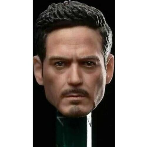 In Stock 1/12 Tony Stark Head Sculpt Male Head Carving Fit 6"Action Figure Body Toy