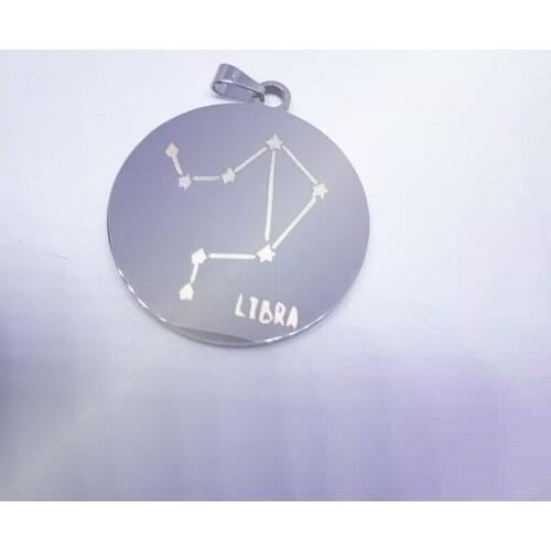 Geometry stainless steel star 12 Horoscope Zodiac Sign Pendant Necklace Aries Leo 12 Constellations Men Women gift Jewelry