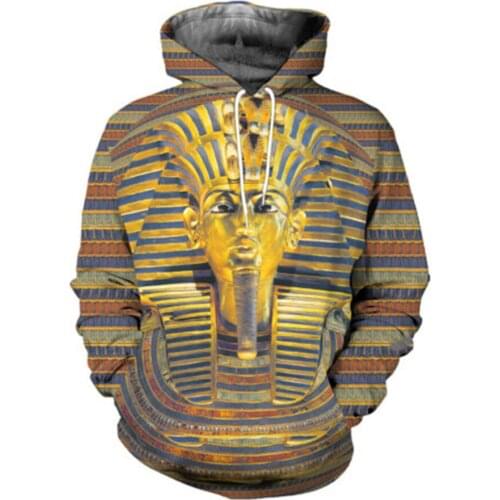 Vintage Egyptian Tutankhamun Funny NewFashion Long Sleeves 3DPrint Zipper/Hoodies/Sweatshirts/Jacket/Men/women B-0523