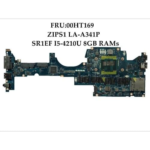 High quality ZIPS1 LA-A341P for Lenovo Yoga S1 Laptop Motherboard FRU:00HT169 SR1EF I5-4210U 8GB RAMs 100% Fully Tested