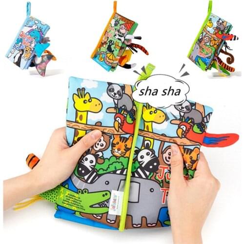 High Guality Baby Early Learning Tearing Tail Cloth Book Cloth Book Toy Parent-child Interactive Sound Paper Puzzle Infant Toys