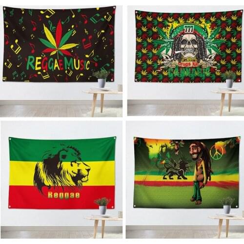 Jamaican Reggae Music beatbox Rock flag banner Vintage poster tapestry Hanging painting wall hanging Bar cafe concert home decor