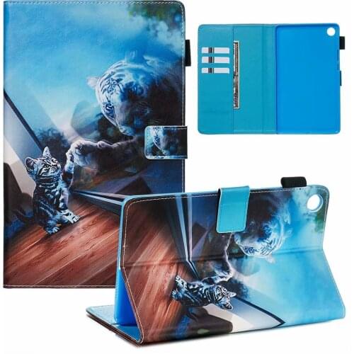 Tablet Protective Skin for Huawei MediaPad M5 8.4 Case Inch Fashion Coloured Drawing PU Leather Skin Funda Smart Stand Cover+Pen