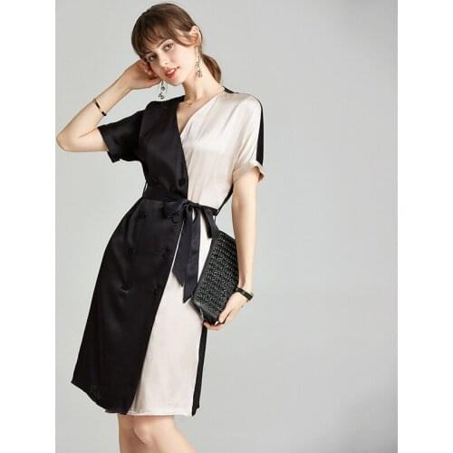 Black beige silk maxi dress women robe femme 2020 summer long work boho beach office sexy party luxury dresses plus size