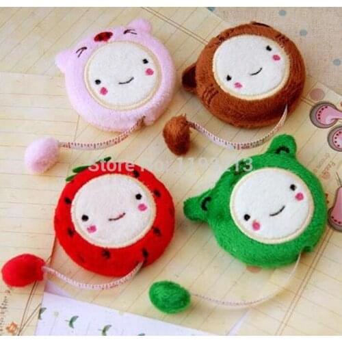 10PCS Kawaii New 1.5m Cartoon Tape Measure Retractable Sewing Flexible Ruler Stationery 150cm color random