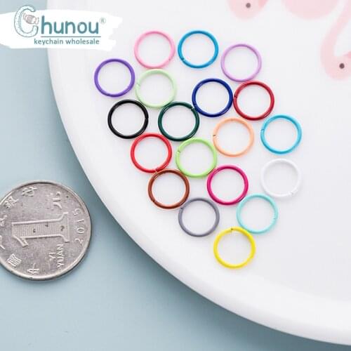 100PCS/Lot 0.9*10MM DIY Jewelry Making Accessories Metal Closed Ring For Connection Keychain Keyring Color Paint Iron Ring