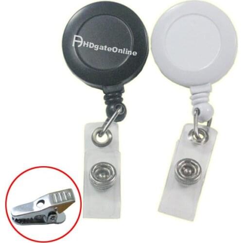 1000 PCS Reels Retractable Badge ID card Holder Alligator Clip ID Solid YOYO White