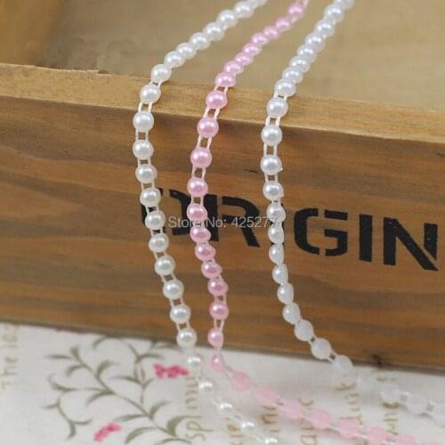 18 m/set white/ivory/pink 3 colors optional 4 mm half round pearls high-end accessories DIY accessories 003005008