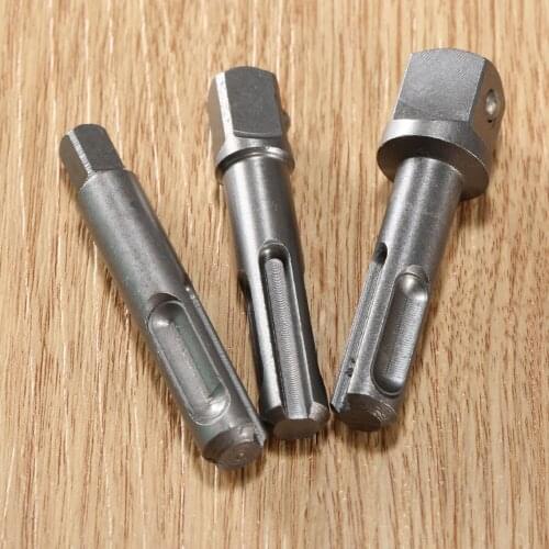 3Pcs/Set 1/2" 3/8" 1/4" SDS Impact Driver Drill Bit Chuck Screwdriver Socket Extension Adapter Converter Round Handle 40CR Steel