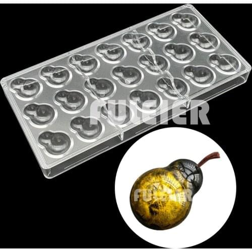 3D Gourd Shape Polycarbonate Chocolate Mold Baking BonBon Sweets Candy Mold For Chocolate Pastry Tools Tray Moulds