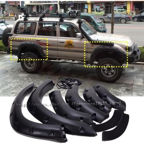 8pcs Wheel Arch Trim Lip Fender Flares Cover For TOYOTA Land Cruiser 4500 LC80 FJ80 1992-2002 Fender Flare Kit