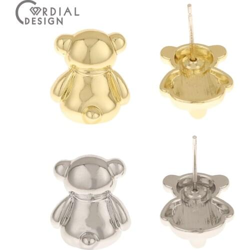 Cordial Design 100Pcs 12*14MM Jewelry Accessories/Earrings Stud/Hand Made/Jewelry Finding & Components/Animal Shape/DIY Making