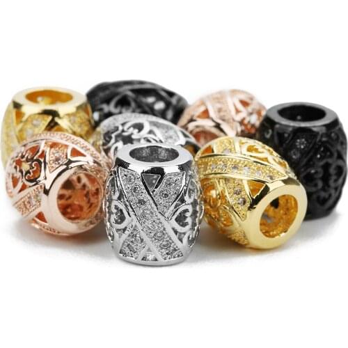 2Pcs Heart European Charm Spacer Beads 4.5mm Gold Rose Gold Color Round Loose Beads Bracelet Diy Jewelry Making Findings