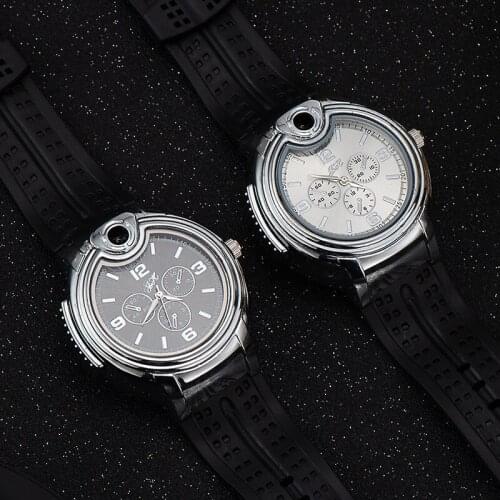 Watch Watch Style Metal Open Flame Creative Mens Sports Open Flame Lighter Smoking Accessories for Weed Good Gift for Men
