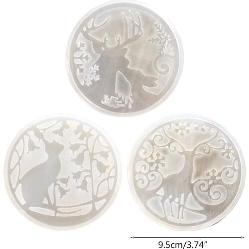 DIY Cat Christmas Elk Pendant Crystal Epoxy Resin Mold Ornament Silicone Mould