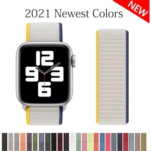 For Apple Watch 6 Nylon Sport WatchBand Series 5/4/3 Soft Lightweight Breathable Strap Wristband 38mm 42mm 40mm 44mm Watchbands