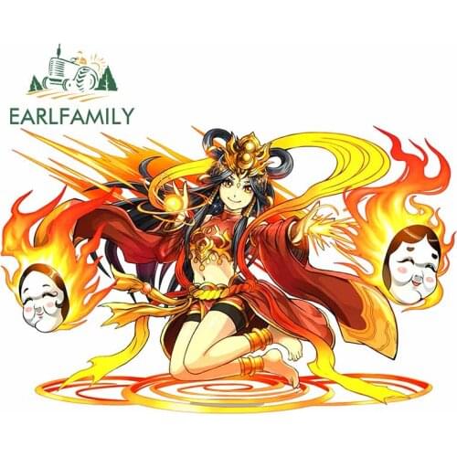 EARLFAMILY 13cm x 8.5cm For Cartoon Girl Car Truck Decal Personality Creative Car Stickers DIY Vinyl Material Scratch-proof