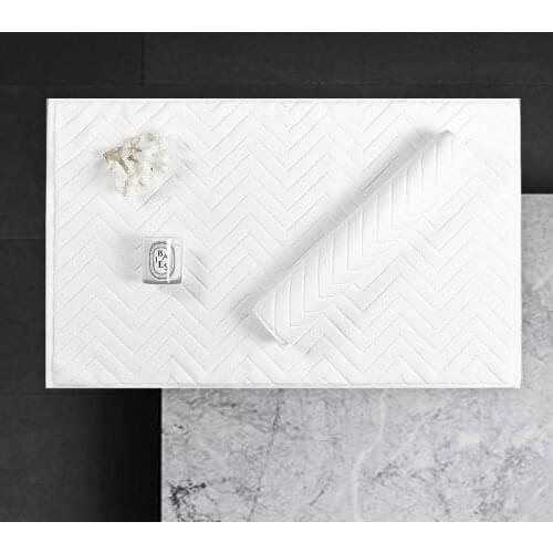 Cotton Towel-Shaped Ant-slip Hotel Spa Beauty Bath Mat for Floor Entrance Doormat Toilet Bathtub Floor Mats White