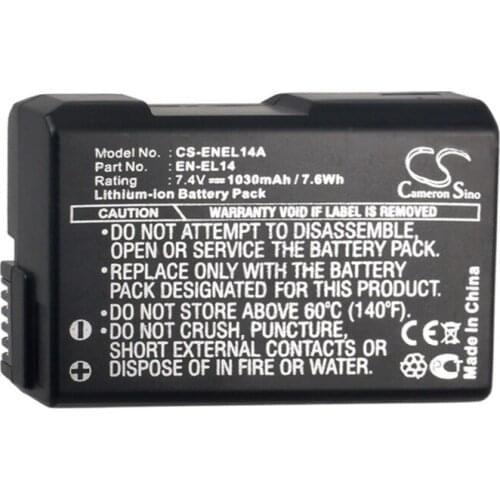 CameronSino for Nikon Coolpix P7000 P7100 P7700 D3100 P7800 DSLR D3100 D3200 D3300 D5100 D5200DSLR D5300 EN-EL14 battery