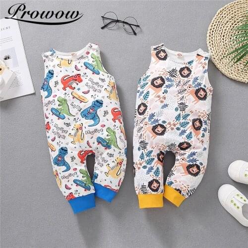 Prowow Dinosaur Cartoon Baby Romper Summer Newbon Jumpsuits Baby Boy Pajamas Animal Infant Costume For Babies Cute Kids Overalls