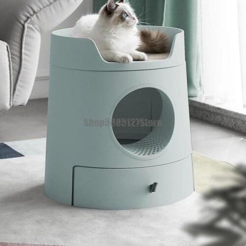 Cat litter box Closed oversized splash-proof and deodorant cat litter drawer type large cat toilet