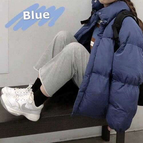 Cotton jacket women Korean vintage long-sleeved zipper outerwear streetwear Harajuku insert pockets to keep warm Oversize coats