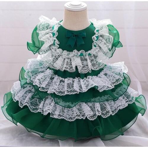 2021 Summer Girls Spanish Dress Kids Lolita Princess Wedding Birthday Party Dresses Lace Ball Gown Baby Girl Boutique Clothing
