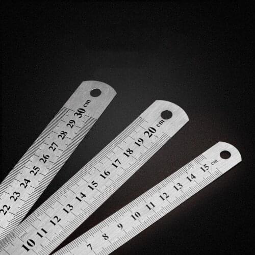 1PC 15/20/30 cm Stainless Steel Metal Straight Ruler Ruler Tool Precision Double Sided Measuring Tool