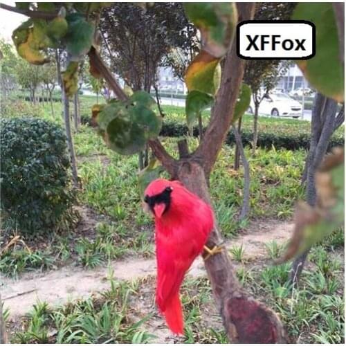 Mini simulation sparrow model foam&furs red bird doll gift about 13cm xf0453