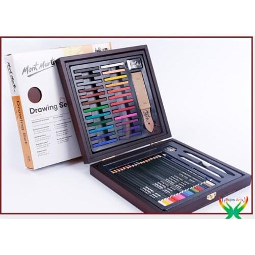 Mont Mart Hand painted color lead paintbrush wooden box color lead sketch set 48 pcs full color painting color suit art supplies