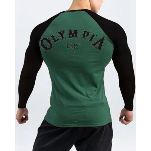 2021 New Brand Men Fitness Long sleeve T Shirt Men Fashion Tshirt Summer Gyms Short Sleeve T-shirt Cotton Casual Tops Clothing