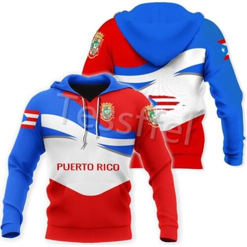 Tessffel Puerto Rico Emblem 3D Printed Mens Sweatshirt Zipper Hoodie Unisex Casual Jacket Autumn/Winter Dropshipping Style-11