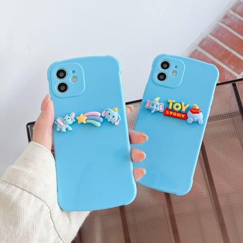 3D Cute Cartoon Blue Elephant Soft Phone Case For Apple iPhone X XS XR 11 12Mini Pro Max 7 8 7Plus 8Plus Protection Back Cover
