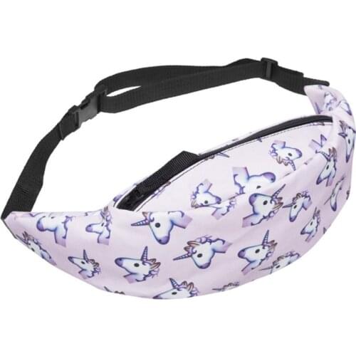 New digital printing unicorn outdoor waist bag sports travel running fitness women diagonal bag